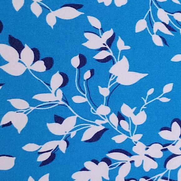 Small/Medium Draper James Jersry Knit Blue Floral Sleeveless Dress, Ruffle Hem - Picture 3 of 4